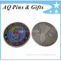 Soft Enamel Coin in Antique Silver, Military Challenge Coin